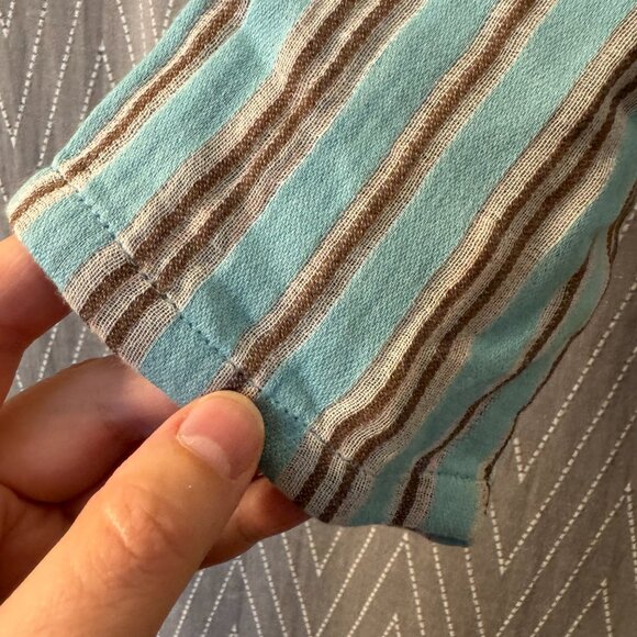 Ace & Jig Light Blue Striped Shirt with Tie Collar - L - Picture 6 of 11